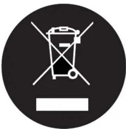 Symbol of a trash bin crossing over a horizontal line, enclosed in a black circle (no text or numbers present)