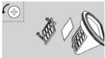 Illustration of a mechanical device with a spring scale and a paper sheet, no text or symbols present