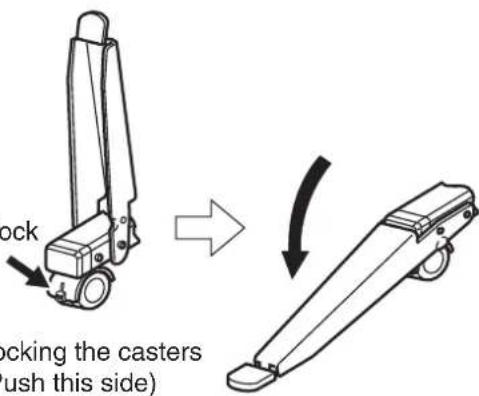 lock locking the casters (ush this side)