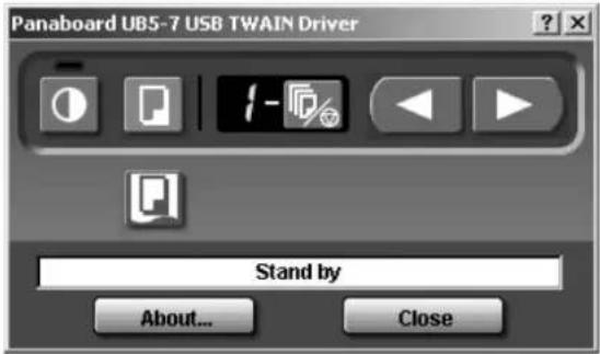 Panaboard UB5-7 USB TWAIN Driver Stand by About... Close