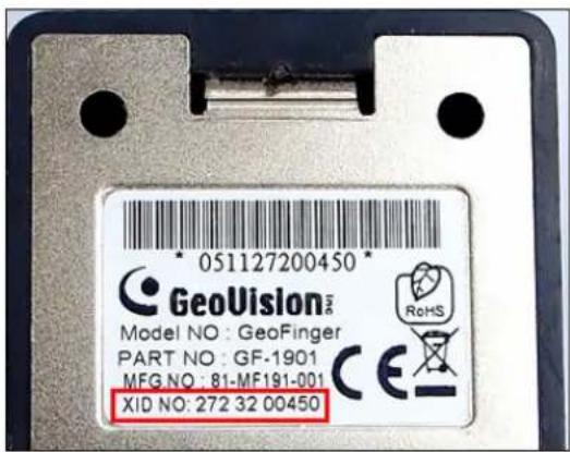 051127200450 GeoVision® Model NO : GeoFinger PART NO : GF-1901 MFG.NO : 81-MF191-001 XID NO: 272 32 00450