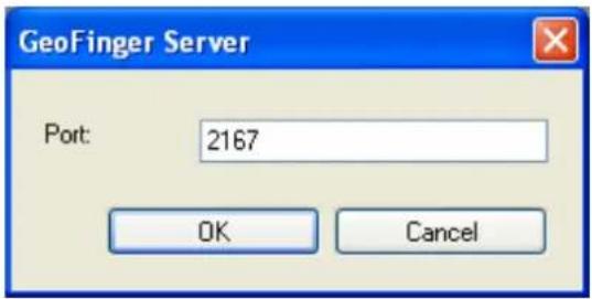 GeoFinger Server Port: 2167 OK Cancel
