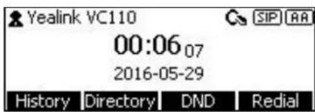 Yealink VC110 00:06 07 2016-05-29 History |Directory | DND | Redial