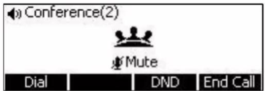 Conference(2) Mute Dial DND End Call