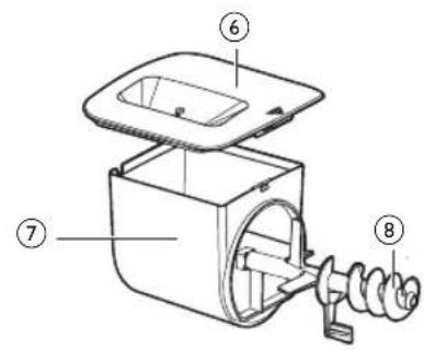 Technical diagram of a device with numbered parts, likely illustrating a mechanical or electrical assembly.