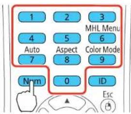1 2 3 4 5 MHL Menu Auto Aspect Color Mode 7 8 9 N·m 0 ID Esc