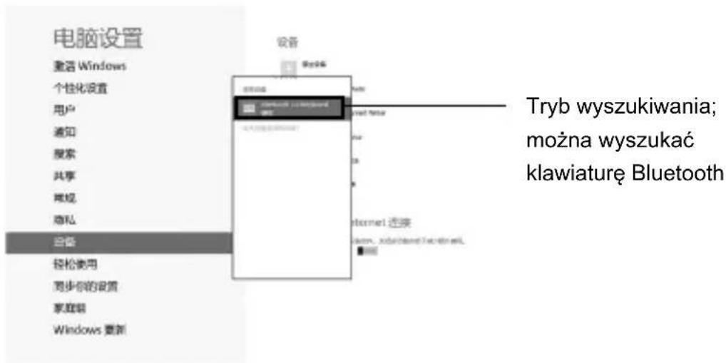 电脑设置 激活 Windows 个性化设置 用户 通知 搜索 共享 常规 隐私 忽略 轻松使用 同步创建的设置 家庭级 Windows 更新 Wyszukiwania Tryb wyszukiwania; można wyszukać klawiaturę Bluetooth