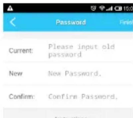 Password Current: Please input old password New New Password. Confirm: Confirm Password.
