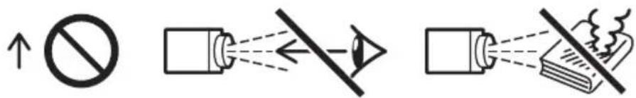 Diagram illustrating three types of lighting and noise: no light, a battery, and a device emitting smoke.