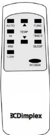AUTO HI MID LOW TEMP SLEEP FUNC TIMER POWER 3CDimplex