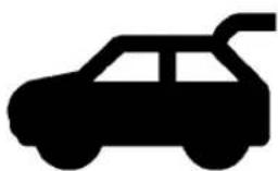 Silhouette of a car with exhaust smoke, no text or symbols present