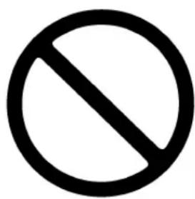 No smoking symbol (circle with diagonal line) on white background, commonly used to indicate absence or restriction
