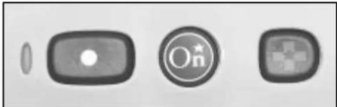 Three grayscale UI icons: a simple oval, a rounded rectangle with a white dot, and a circular icon with stars and a checkmark (no text or symbols)