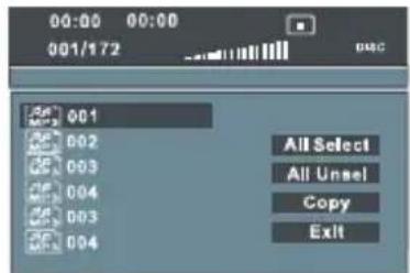 00:00 00:00 001/172 001 002 003 004 003 004 All Select All Unsel Copy Exit