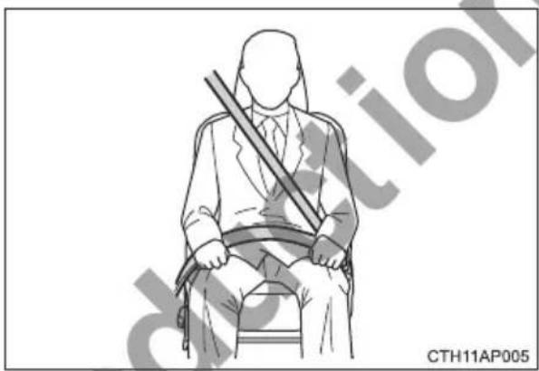 TOYOTA Corolla hatchback hybrid (2017) - Correct use of the seat belts - 1