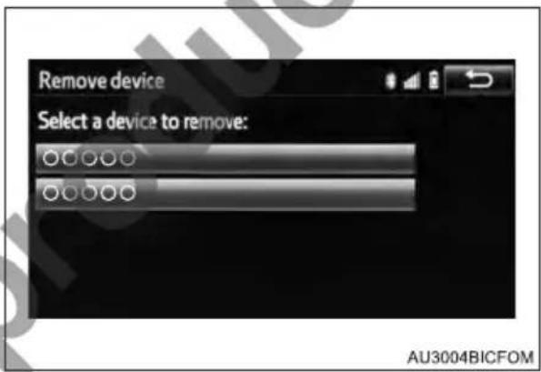 Remove device Select a device to remove: AU3004BICFOM