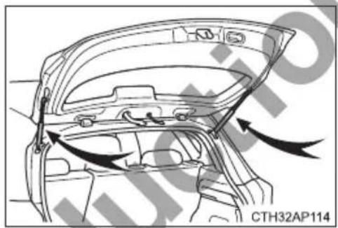 TOYOTA Corolla hatchback hybrid (2017) - ■ Back door damper stays - 1