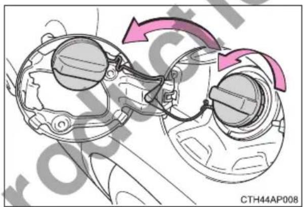 TOYOTA Corolla hatchback hybrid (2017) - Opening the fuel tank cap - 2