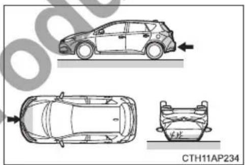 TOYOTA Corolla hatchback hybrid (2017) - ■ Types of collisions that may not deploy the SRS airbags (SRS side and curtain shield airbags) - 2