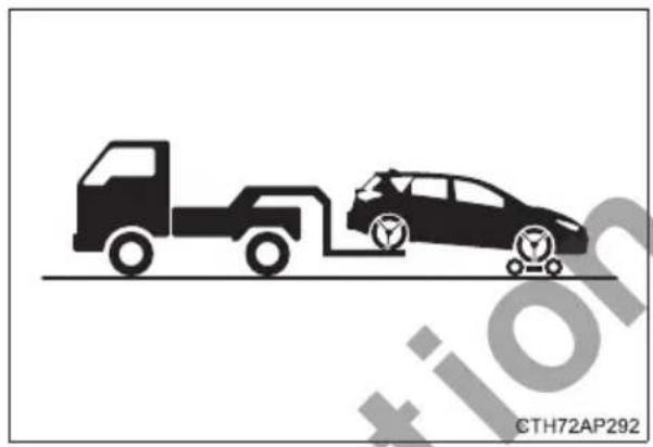 TOYOTA Corolla hatchback hybrid (2017) - Towing with a wheel-lift type truck - 2