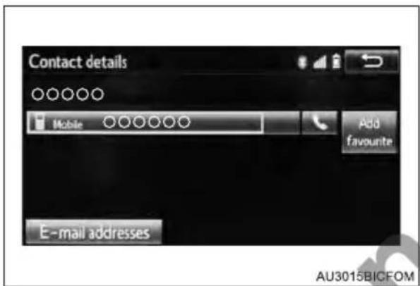 Contact details Mobile Add favourite E-mail addresses AU3015BICFOM