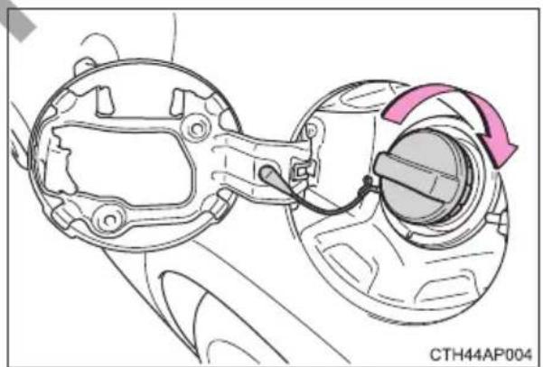 TOYOTA Corolla hatchback hybrid (2017) - Closing the fuel tank cap - 1