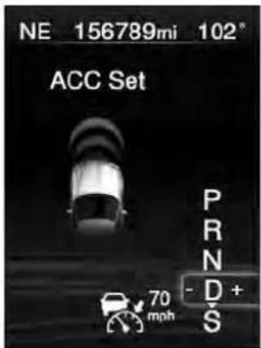 NE 156789mi 102° ACC Set PRN - D + 70 mph S