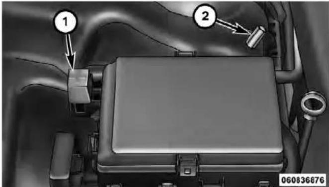 Technical diagram of a vehicle engine compartment with labeled components and part number 060836676