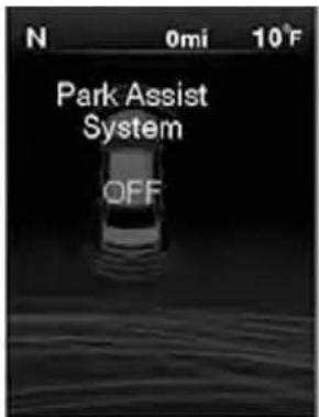 N 0mi 10°F Park Assist System OFF