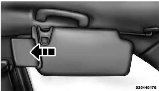 Chrysler 300 SRT (2012) - "Slide-On-Rod"AndExtenderFeaturesOfSun Visor - 1