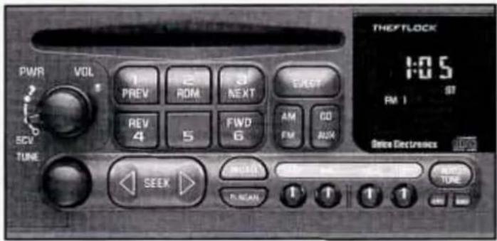PWR VOL 1 PREV 2 ROM 3 NEXT REV 4 5 FWD 6 AM GM FIM AUX THEFTLOCK 1:05 PM 1 ST Spike Electronics TUNE SEEK RICHEN 1 1 1 1 TUNE