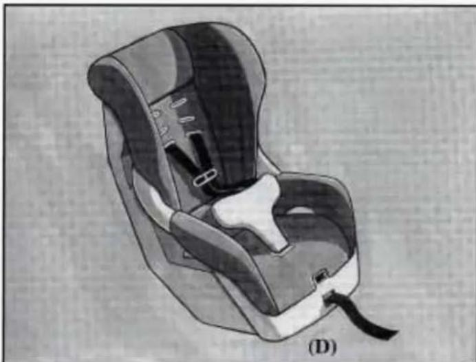 Illustration of a car comfort seat with straps and seatbelt (no text or symbols)