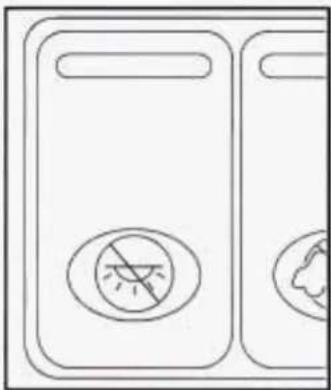 Simple line drawing of two rectangular compartments with circular symbols, no text or labels present