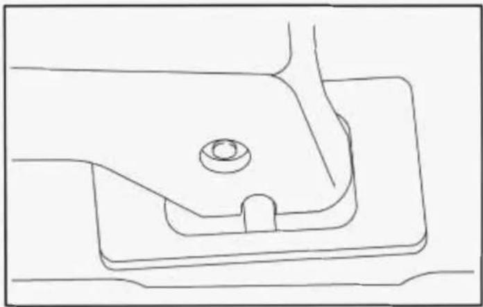 Technical line drawing of a mechanical component with a central bore and base plate (no text or symbols)
