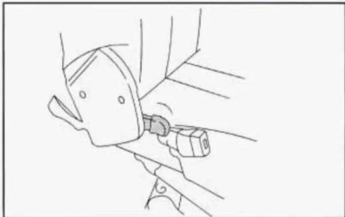 Line drawing of a mechanical device with a lever and handle (no text or symbols)
