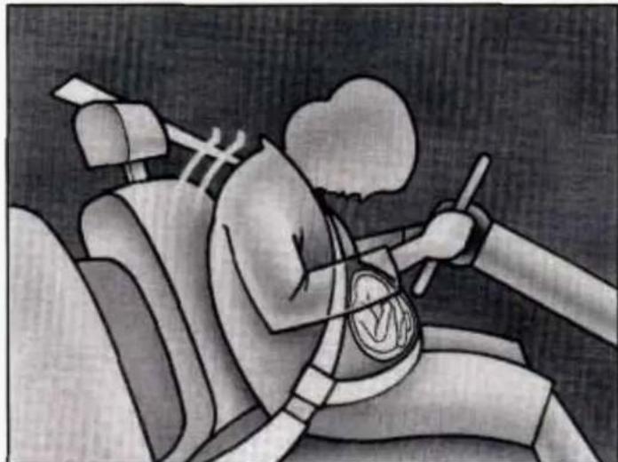 Illustration of a person in a suit with a large object, possibly a device or tool, interacting with another person (no text or symbols visible)