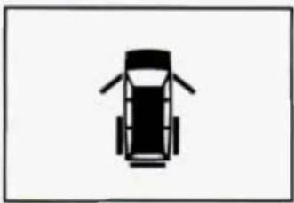 Simple black-and-white line drawing of a car viewed from the top (no text or symbols)