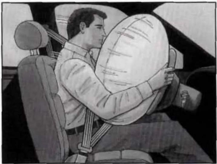 Illustration of a person seated in a car, holding a large globe (no text or symbols visible)