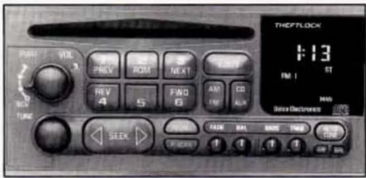 THOFTLOCK 1:13 FM 1 ST MAX Dissco Electronside PREV REV REV 4 5 FWD G AM FM CD ALM SEEK CASE BAL MAX FWD RESET TIME