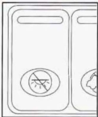Simple line drawing of two rectangular compartments with circular symbols, no text or labels present