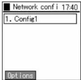 ■ Network conf i 17:40 1. Config1 Options
