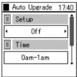 Auto Upgrade 17:40 Setup Off Time 0am-1am