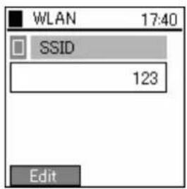 WLAN 17:40 SSID 123 Edit