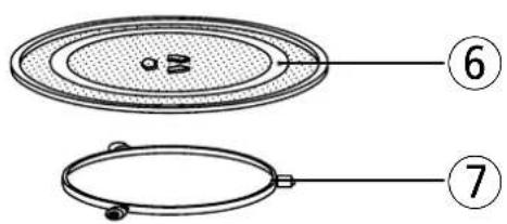Diagram showing two labeled circular components with numbered annotations (6 and 7) pointing to different parts.