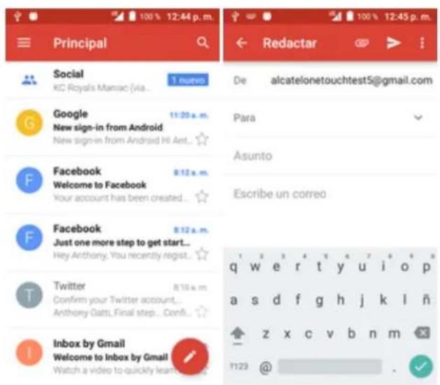 ALCATEL Dawn 5027B - Creación y envío de mensajes de Gmail - 1