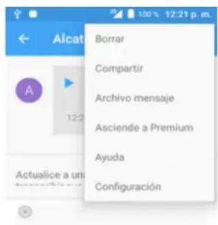 Borrar Compartir Archivo mensaje Asciende a Premium Ayuda Configuración