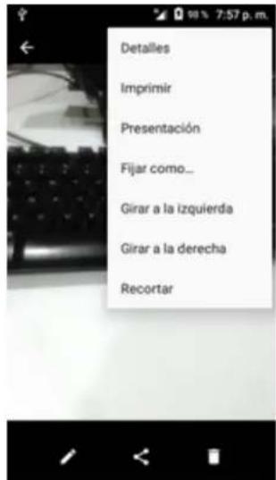 Detalles Imprimir Presentación Fijar como... Girar a la izquierda Girar a la derecha Recortar
