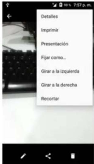 Detalles Imprimir Presentación Fijar como... Girar a la izquierda Girar a la derecha Recortar