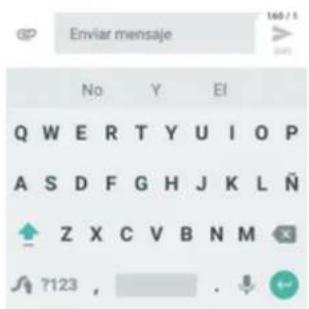 Enviar mensaje No Y EI Q W E R T Y U I O P A S D F G H J K L N Z X C V B N M 7123 ,
