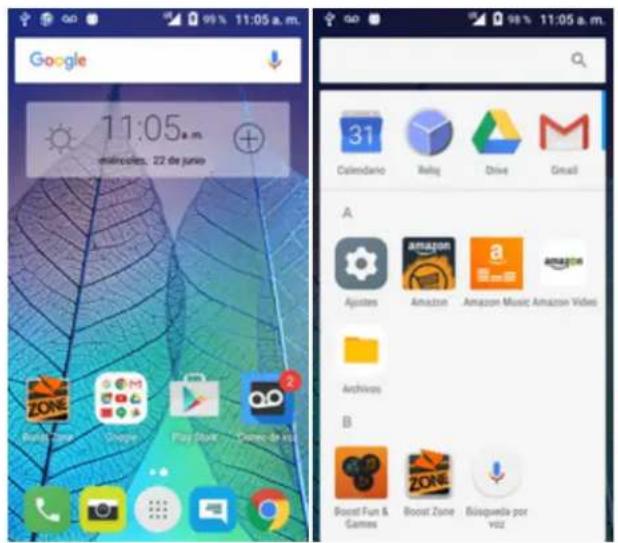 Google 11:05 a.m. máricoles, 22 de junio 31 Calendario Reliaj Drive Gmail A Ajustres Amazon Amazon Music Amazon Videos Archivos B Boost Fun & Games Boost Zone Bisquevela por voz